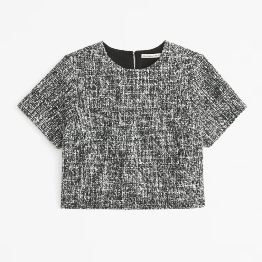 NWT Abercrombie Tweed Woven Tee